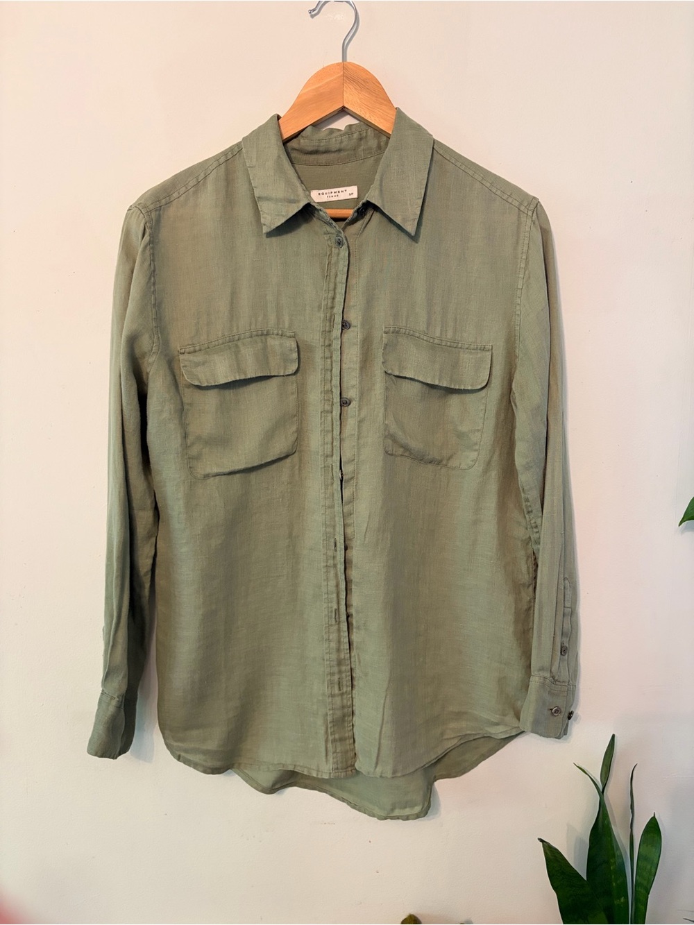 Equipment Sage Green Linen Button-Down Shirt